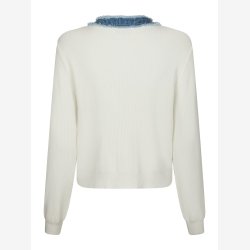 Zelma Knit Denim Cardigan - Off White
