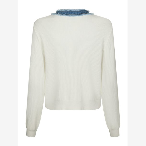Zelma Knit Denim Cardigan - Off White
