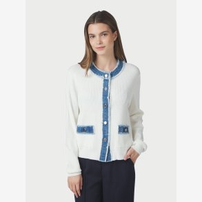 Zelma Knit Denim Cardigan - Off White